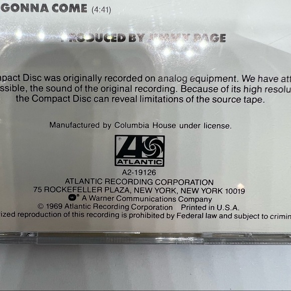 EUC-YELLOW Label Led Zeppelin-Led Zeppelin I Early CRC CD Atlantic A2-19126 Rare - Picture 4 of 7